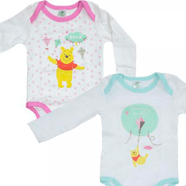 Disney Baby langermet body Ole Brumm, 2 pkn