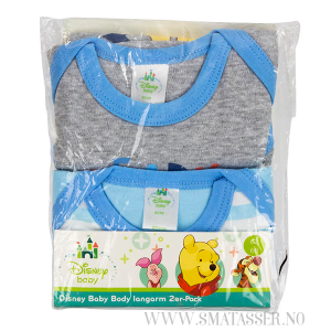 Disney Baby langermet body Ole Brumm, 2 pkn