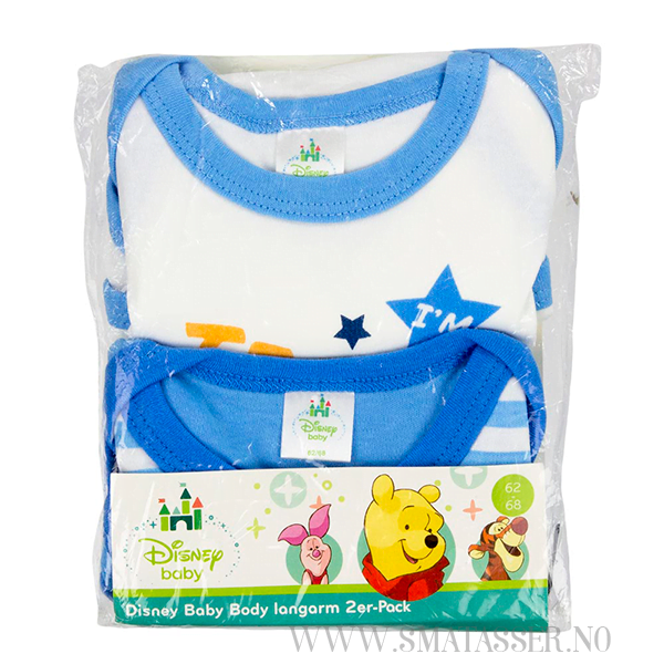 Disney Baby langermet body Ole Brumm, 2 pkn