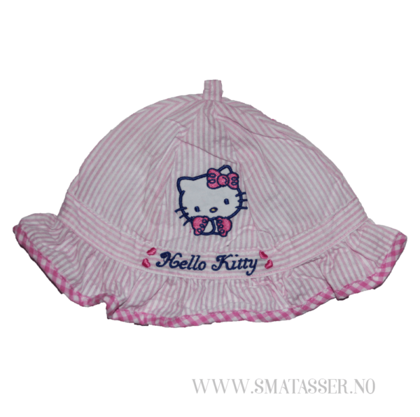 Hello Kitty solhatt - rosastripet