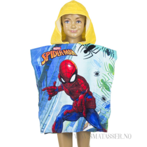 Spiderman badeponcho m/gul hette