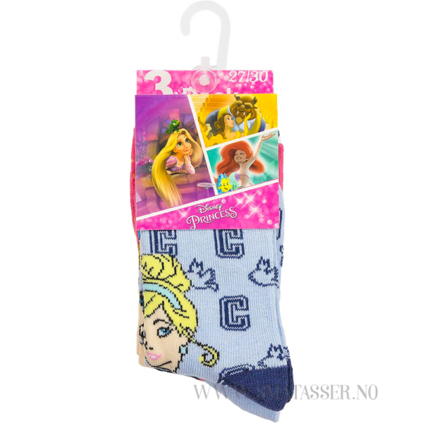 Disney Prinsesser sokker 3 pakning