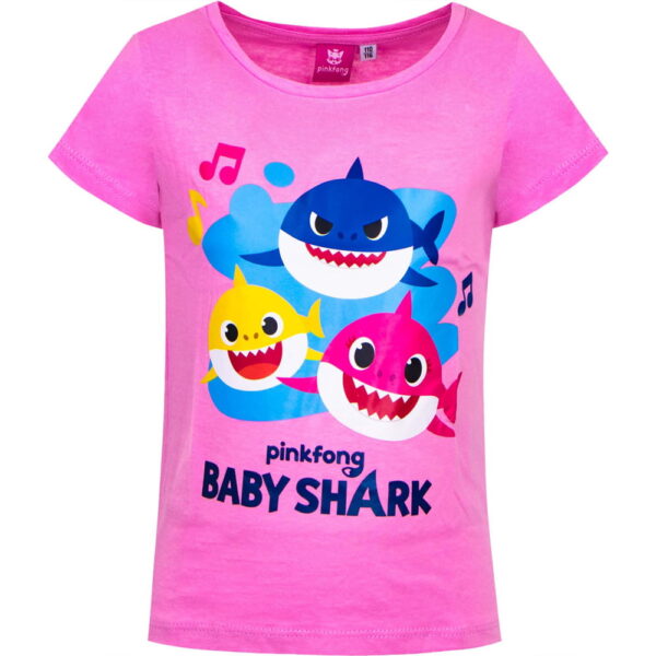 Baby Shark t-skjorte rosa