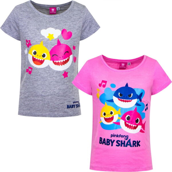 Baby Shark t-skjorte grå 2 haier - Bilde 2