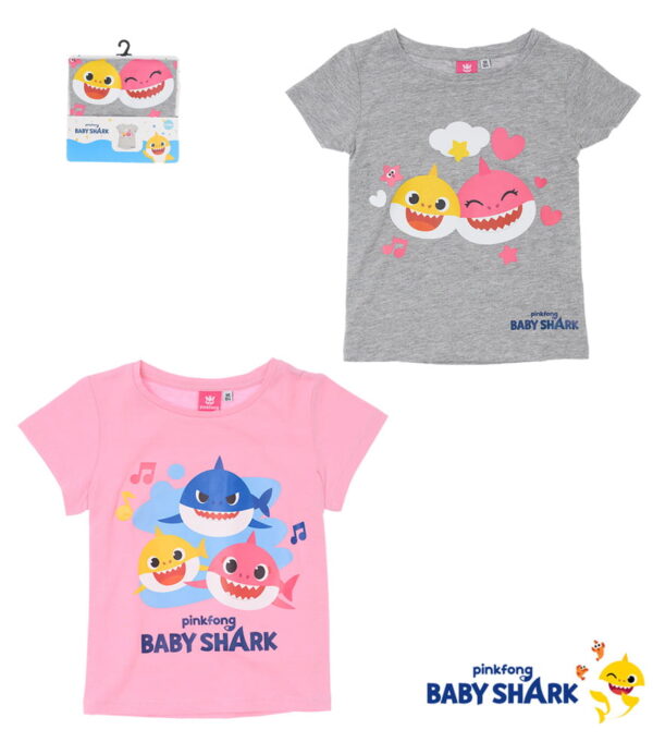 Baby Shark t-skjorte rosa