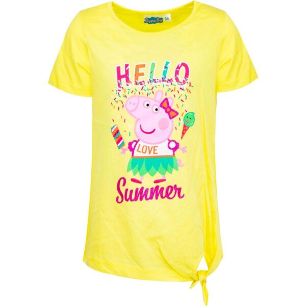 Peppa Gris t-skjorte Hello summer gul